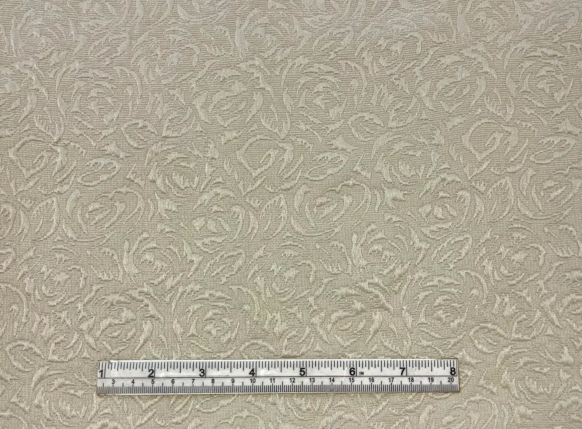 Silk and Wool Brocade in Sand Fabric in Warehouse