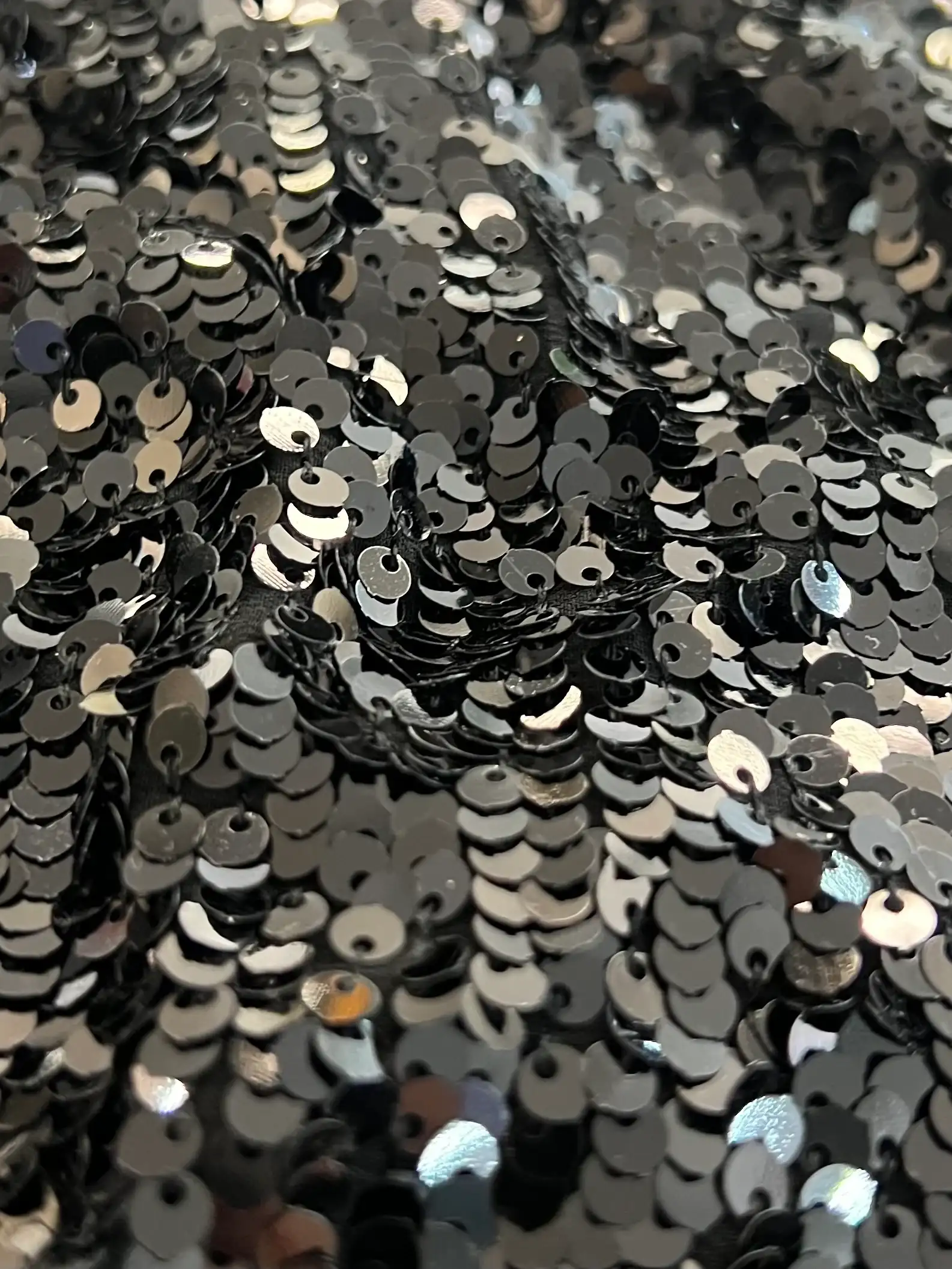 Shimmer Sequins on Rayon Chiffon in Black