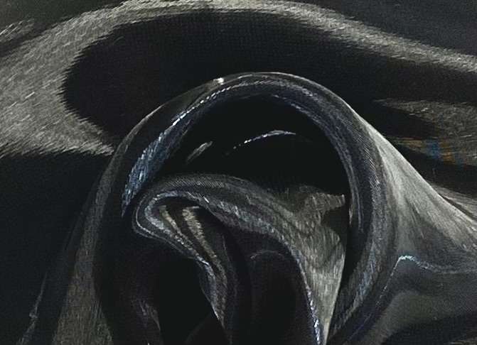 Silk Blend Liquid Organza in Black