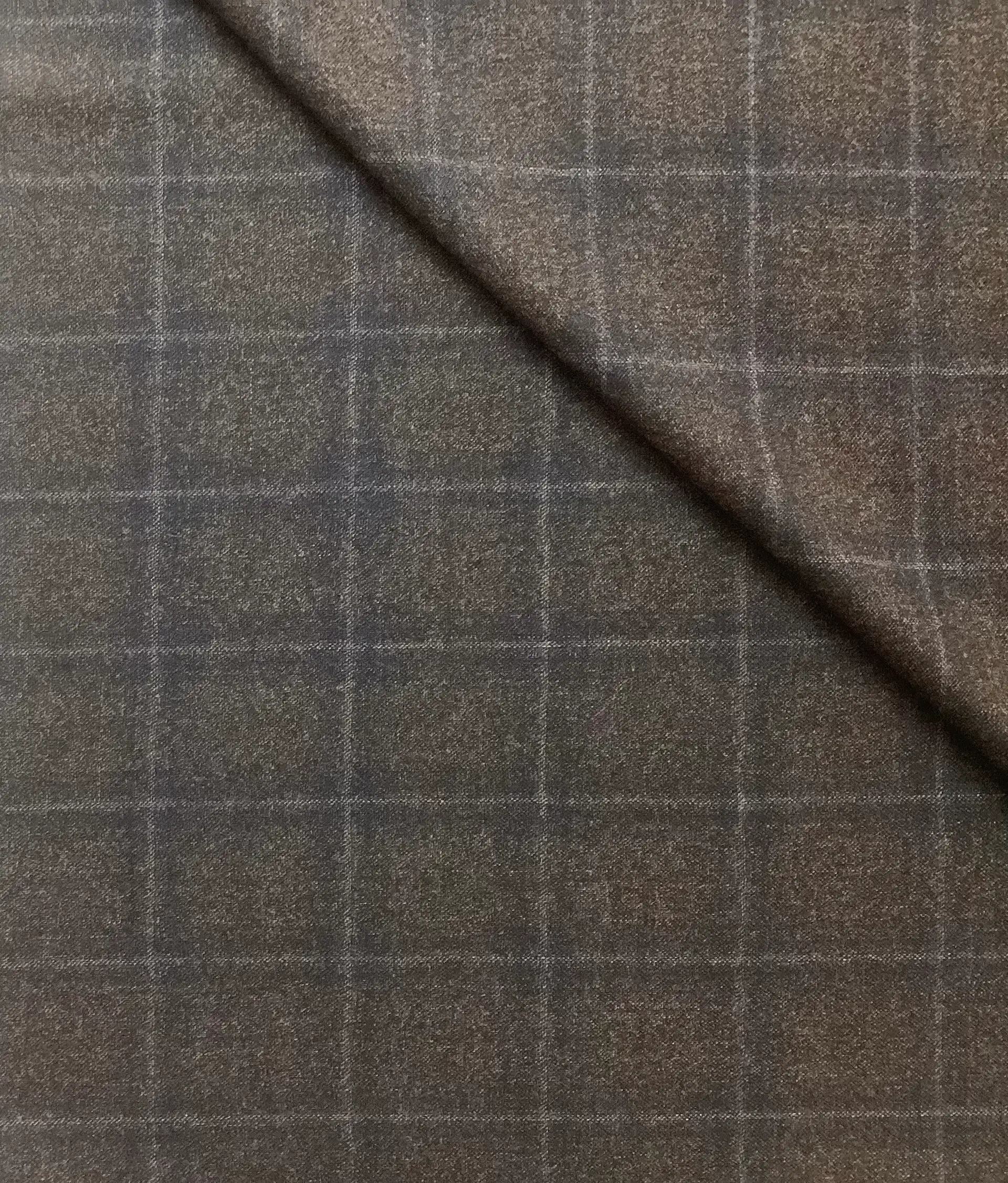 Made in Italy Loro Piana 100% Wool Plaid In Expresso 