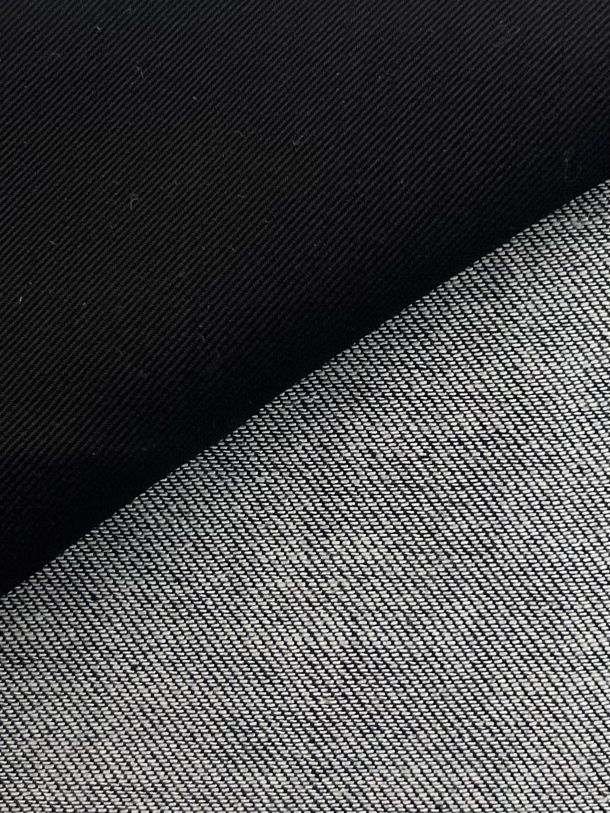 Cotton Twill Bonded Denim in Black