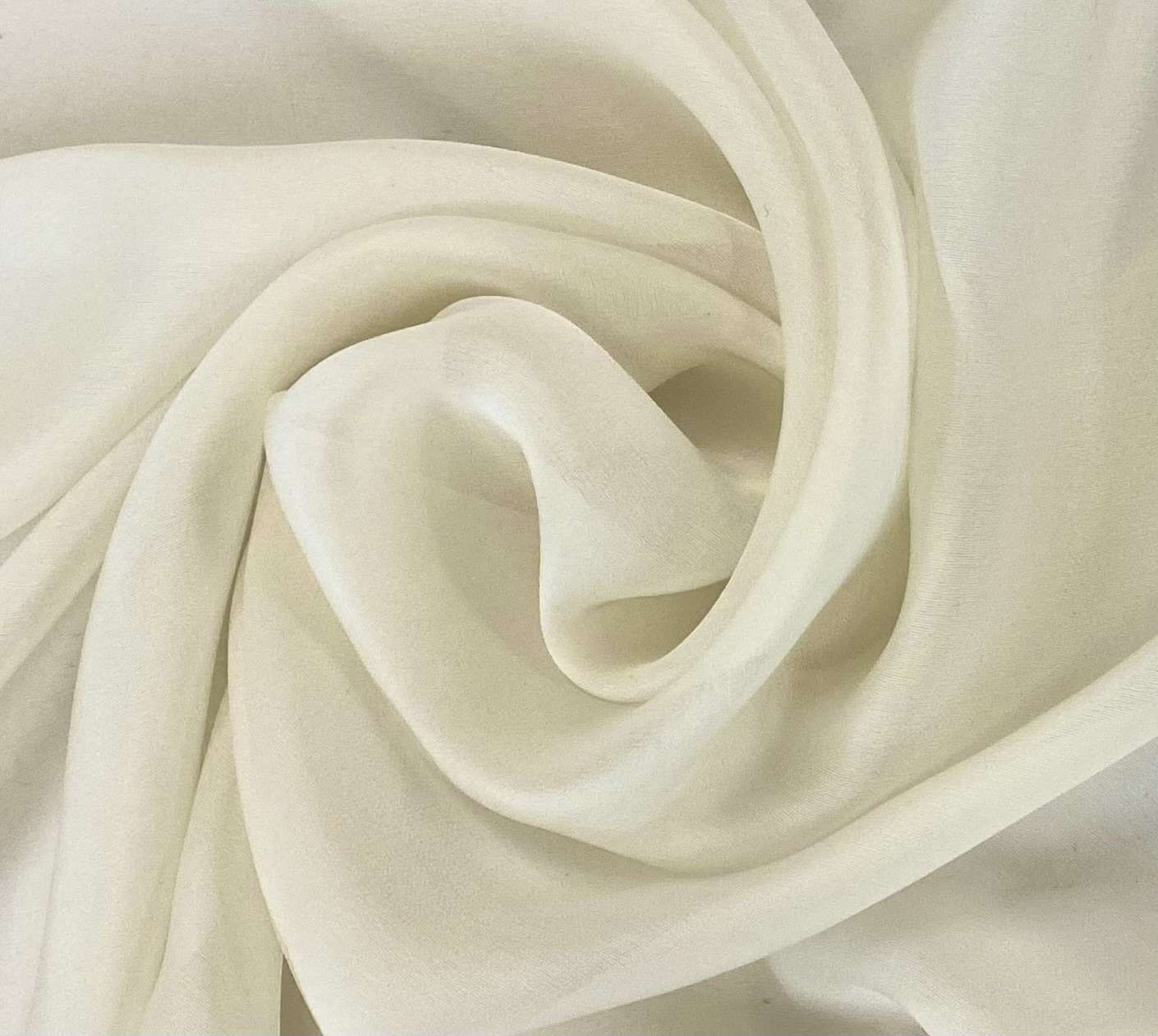 Silk Satin Georgette in White