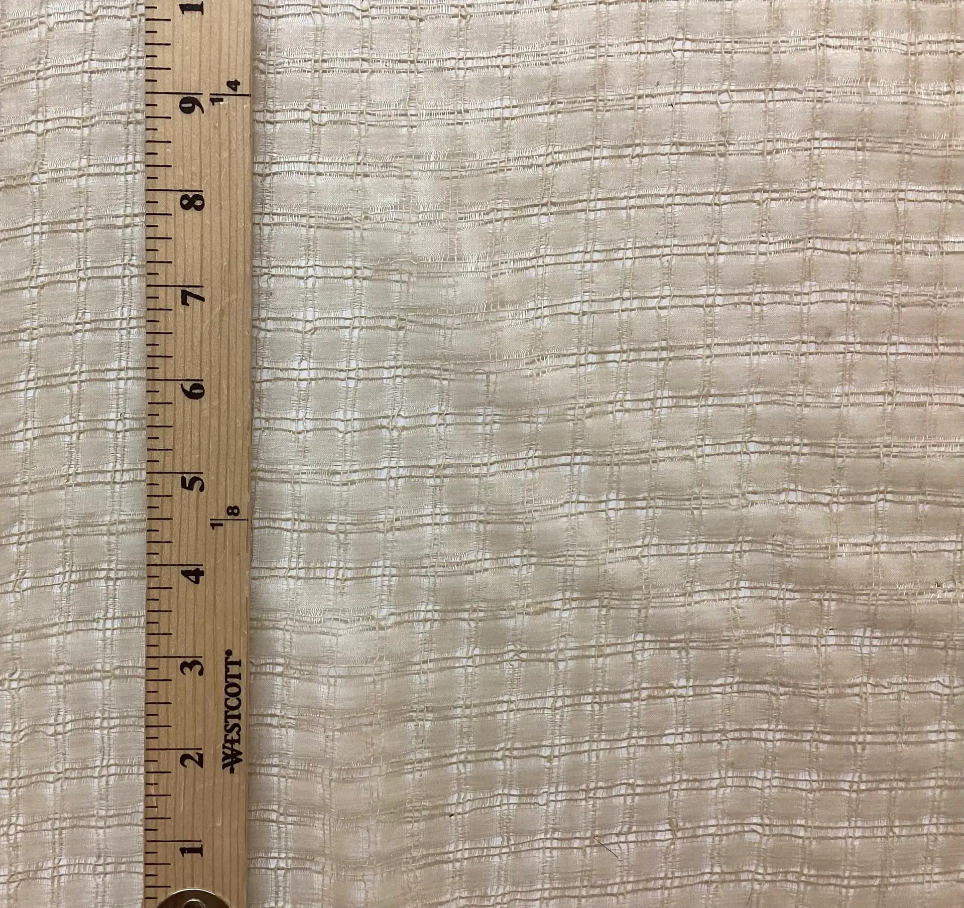 100% Silk Novelty Checkerboard In Antique Ivory