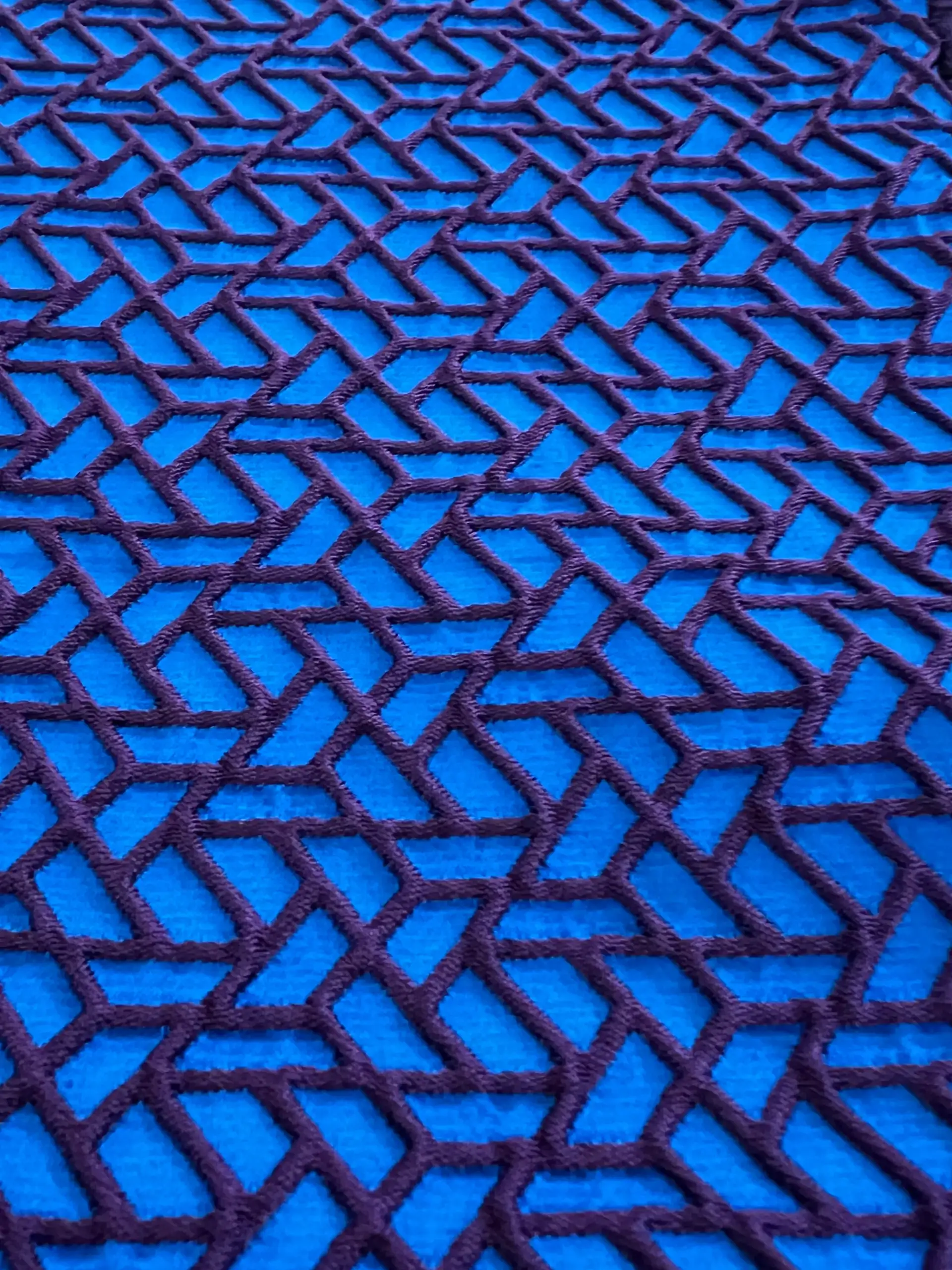 Bicolor Cloqué in Wine + Royal Blue