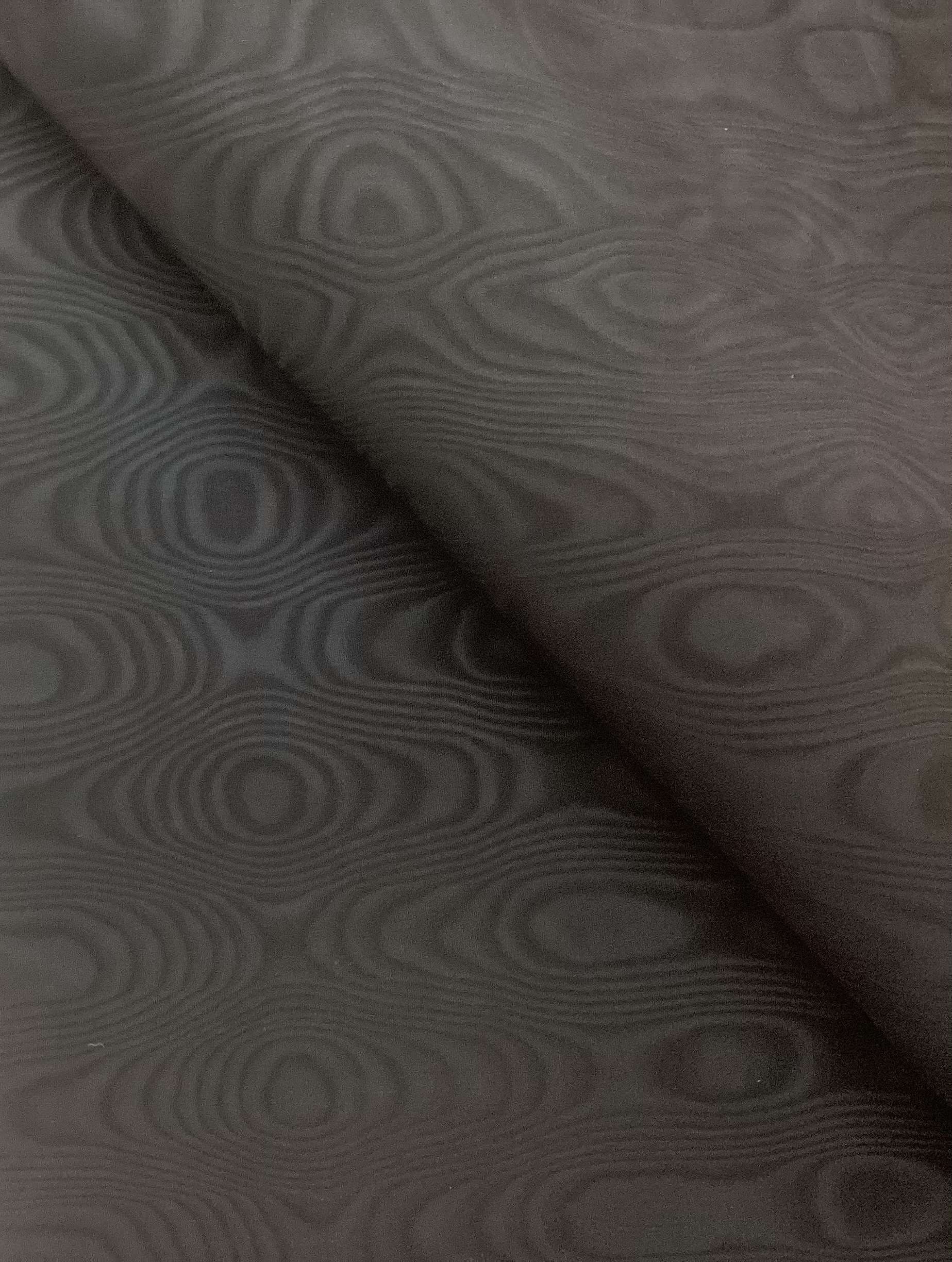 Italian Rayon Moire Faille in Ebony