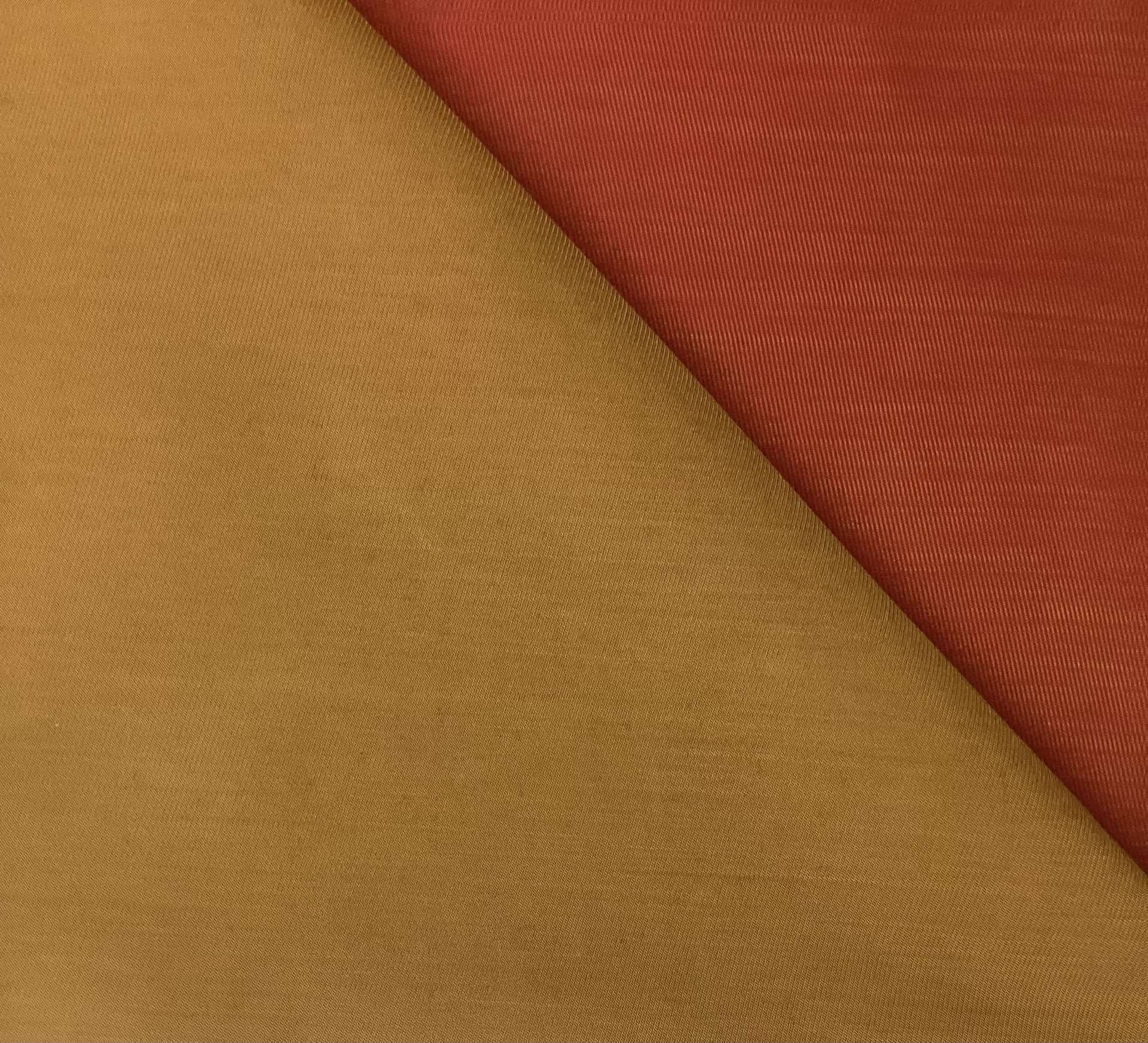 Silk & Wool Doubleside Iridescent Twill In Honey & Persimmon 