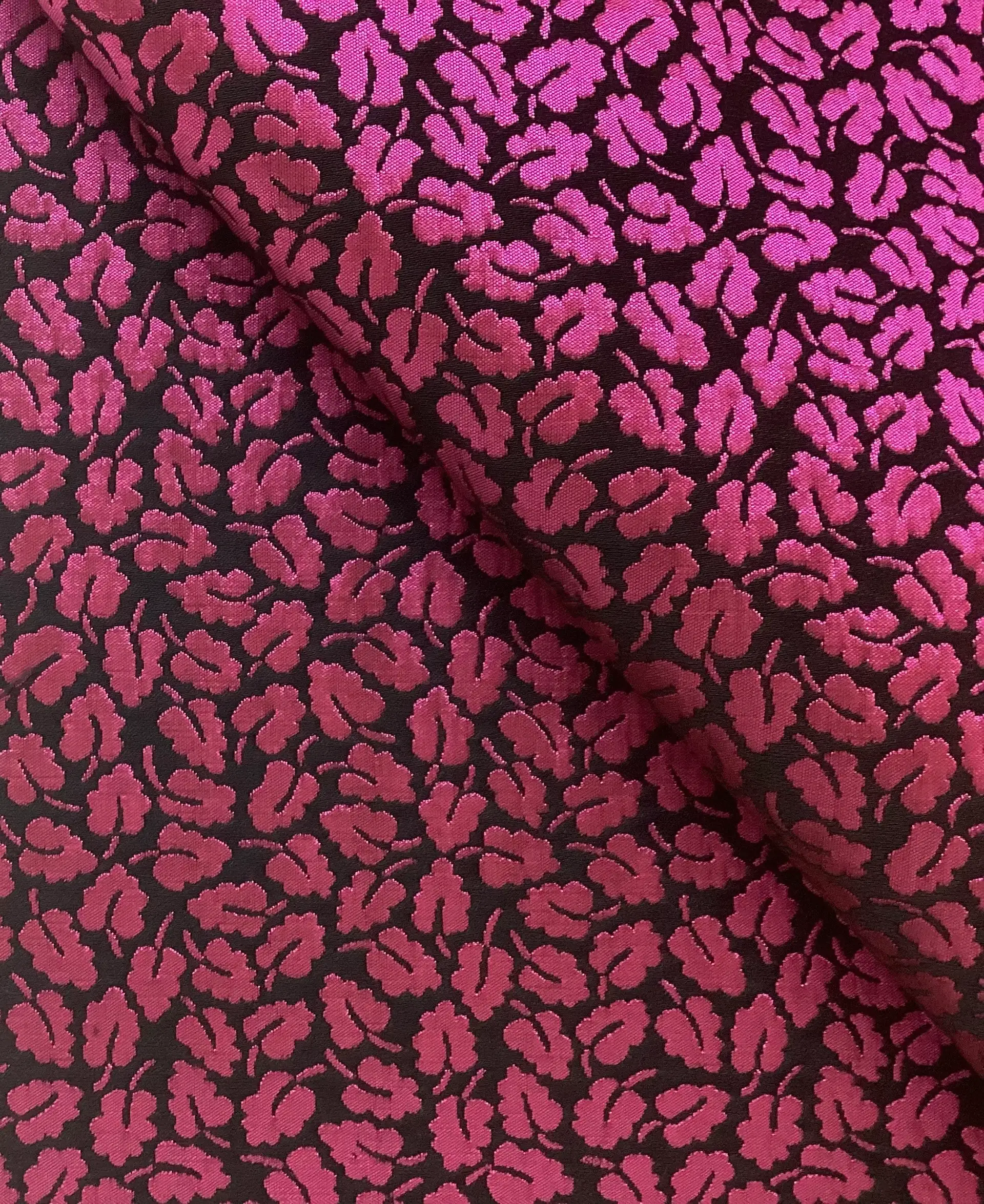 Made In ItalyAcetate & Rayon BrocadeIn Black & Cerise