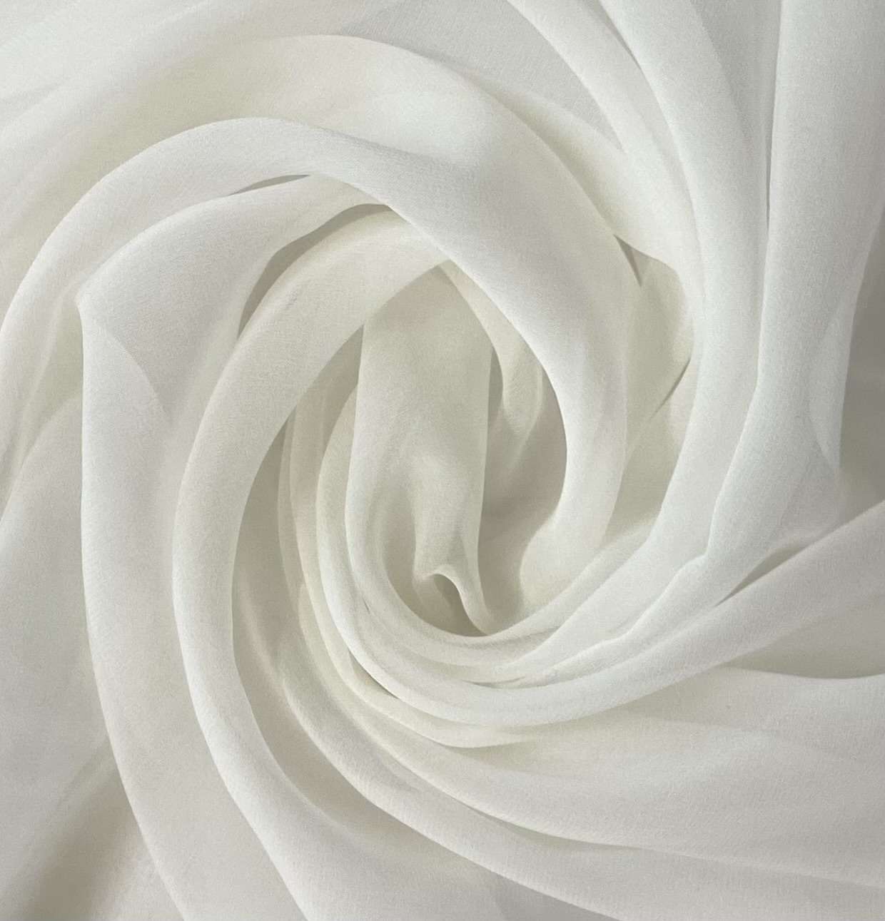 French Silk and Nylon Chiffon in White