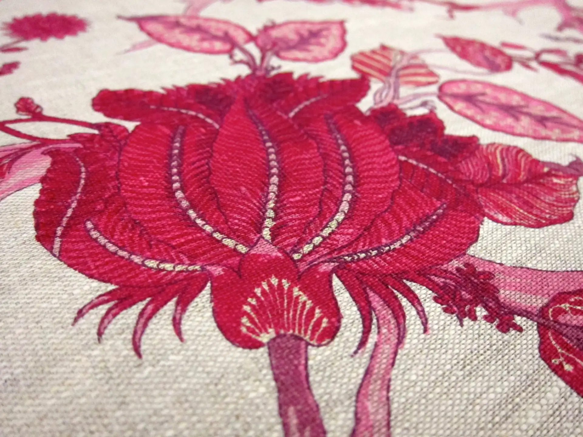 Linen Upholstery Floral Print2