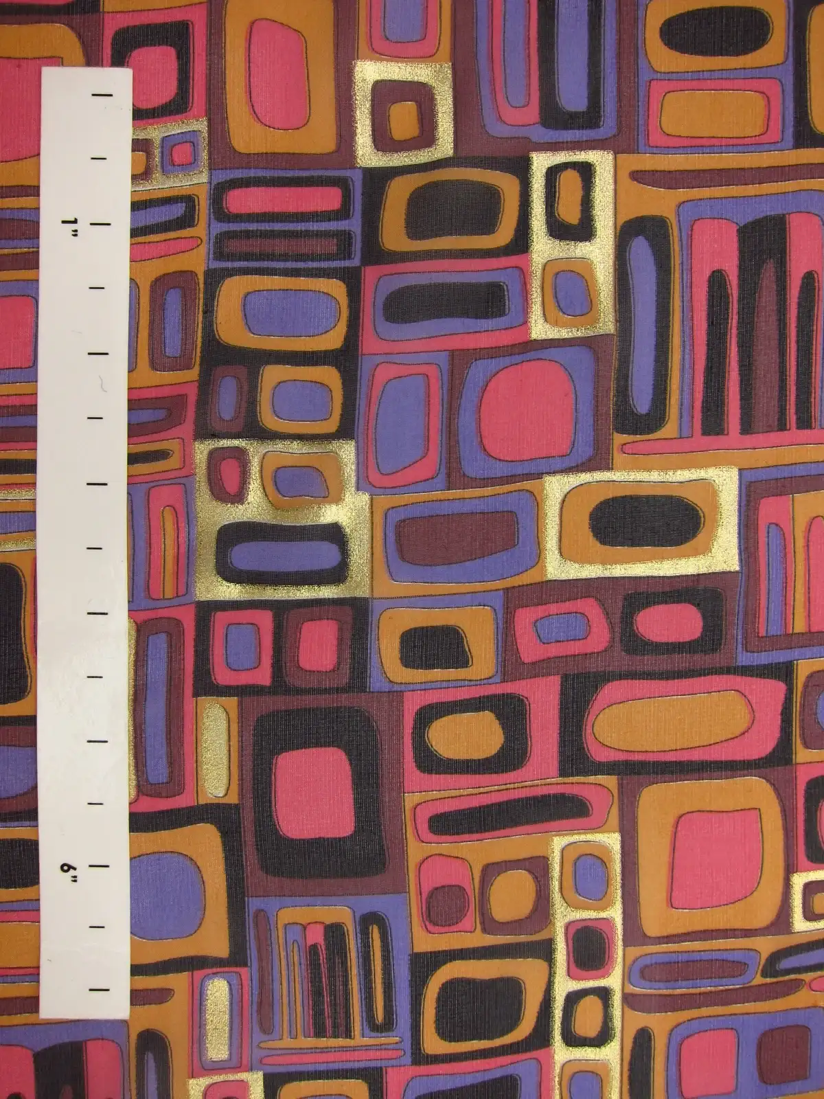 Metallic Printed Silk Chiffon1