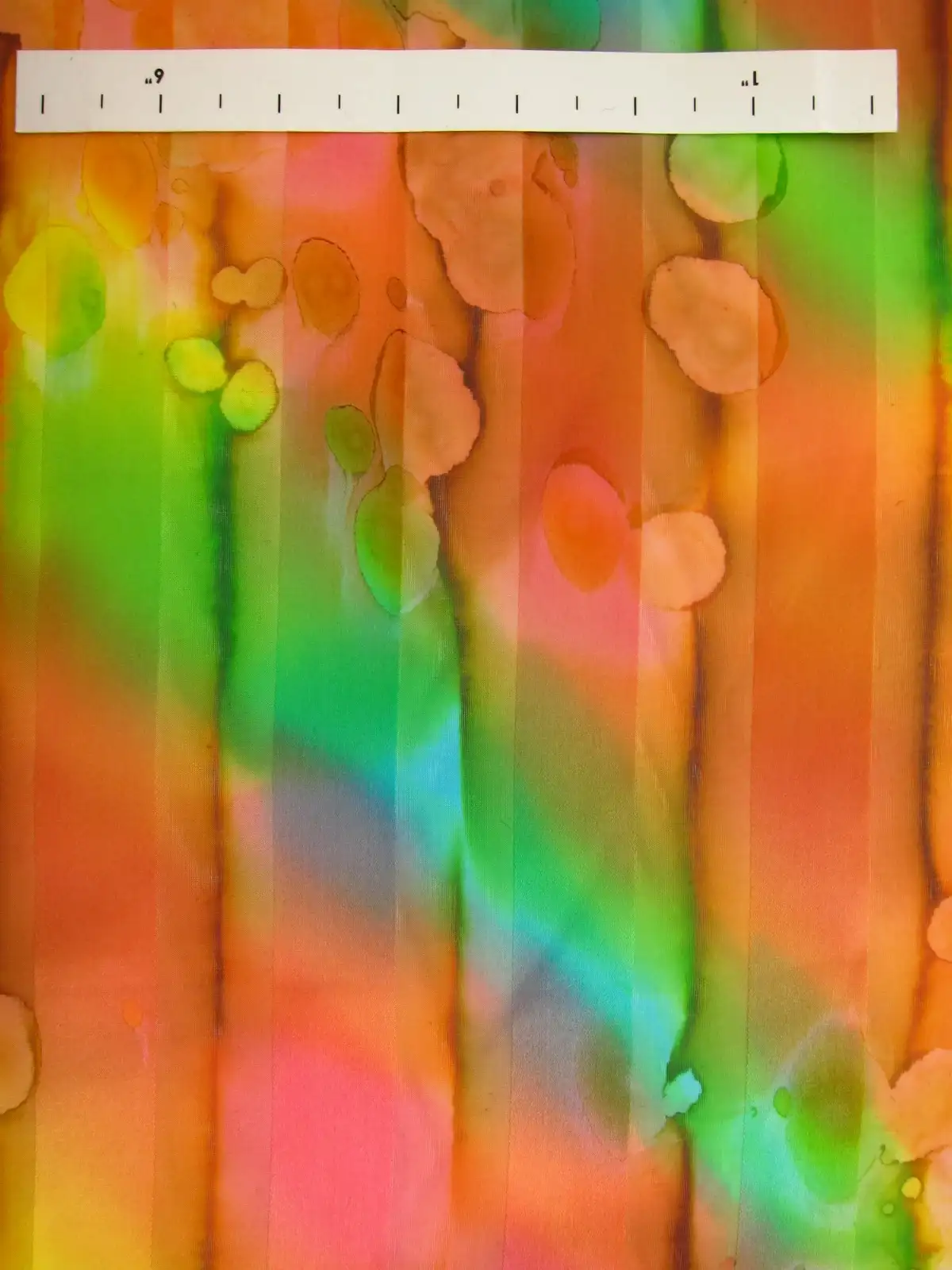 Tie Dye Satin Stripe Silk Chiffon1