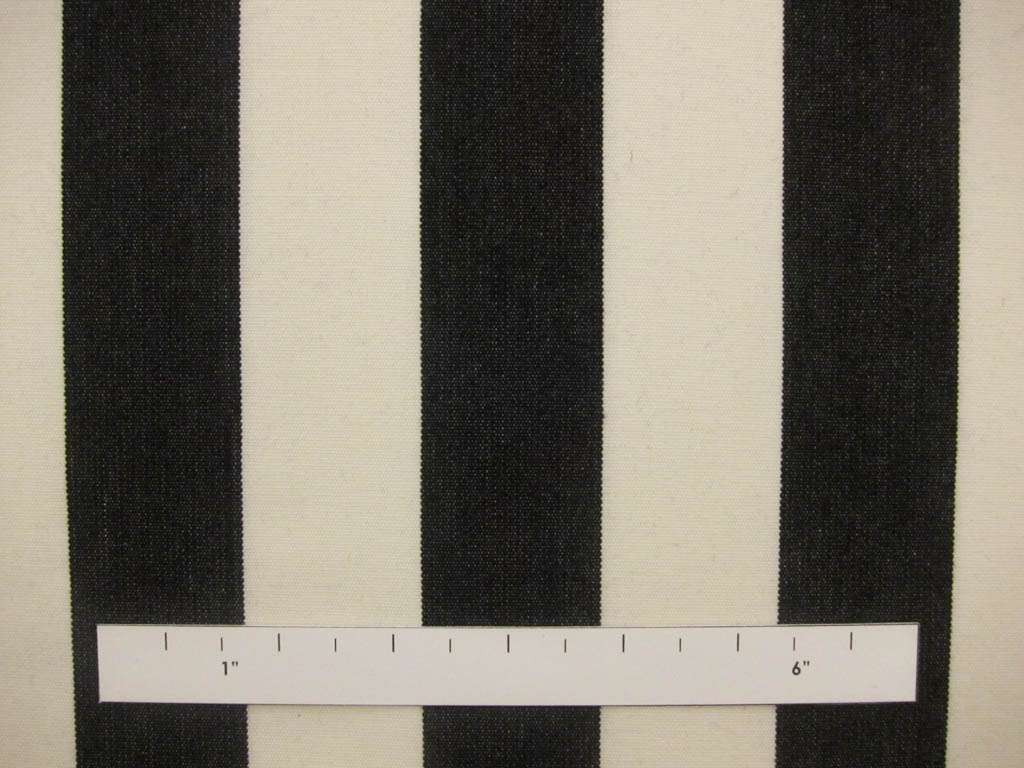 Cotton Upholstery 1.5" Stripe In Black And Pearl1