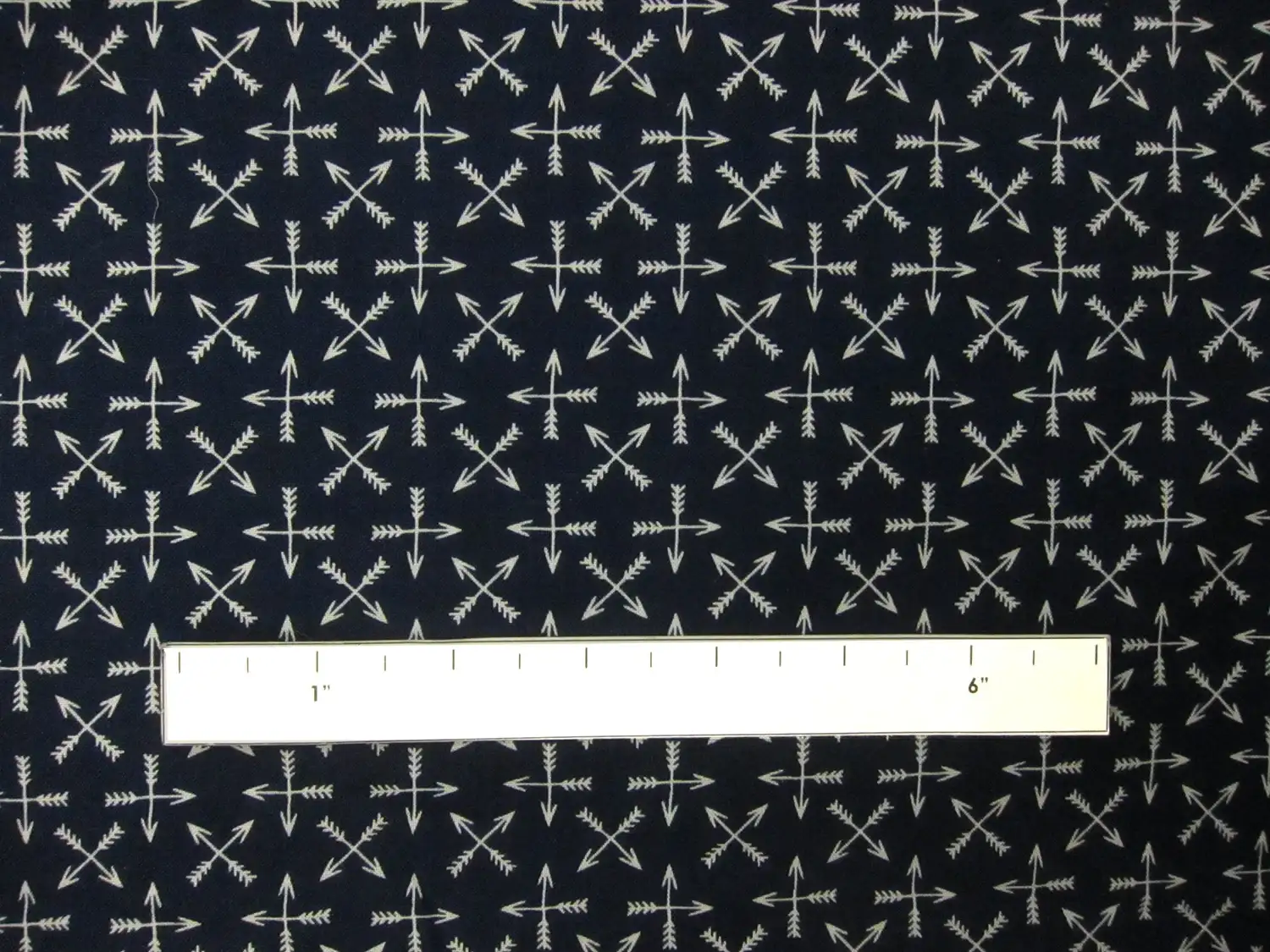 Navy Cotton Broadcloth Print with Crossed Arrows2