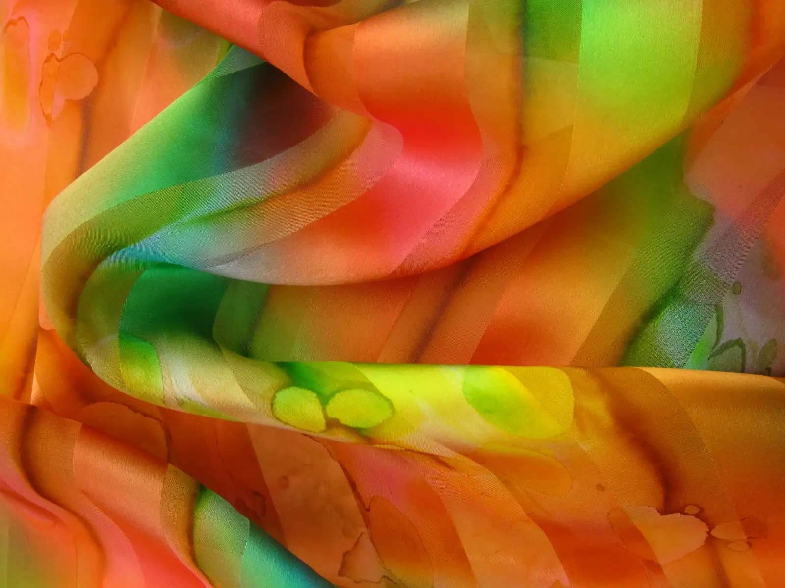 Tie Dye Satin Stripe Silk Chiffon2