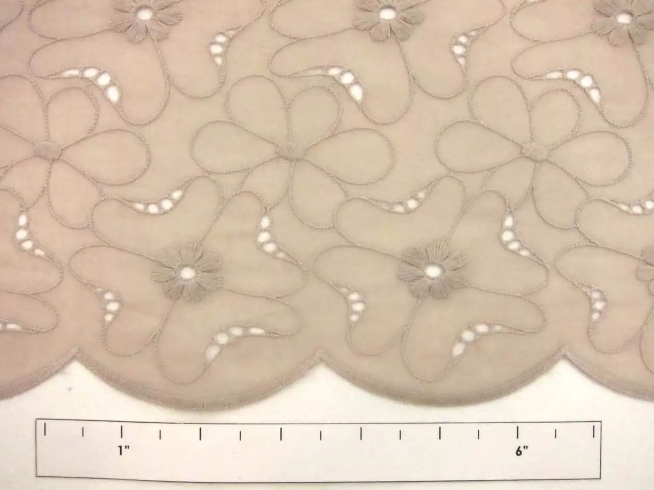 Cotton Voile Eyelet in Taupe1