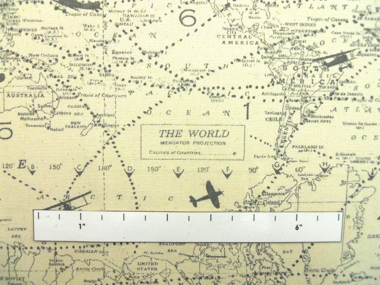 Cotton Canvas World Map Print1