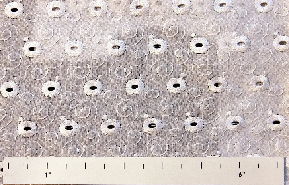 Cotton Eyelet in White0