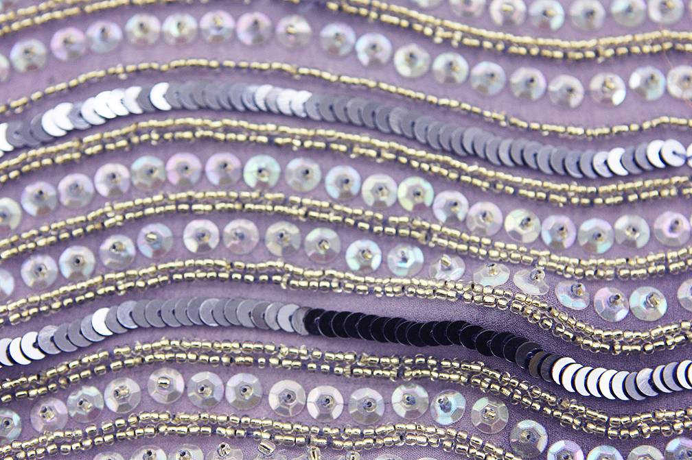 Sequins on Silk Chiffon0