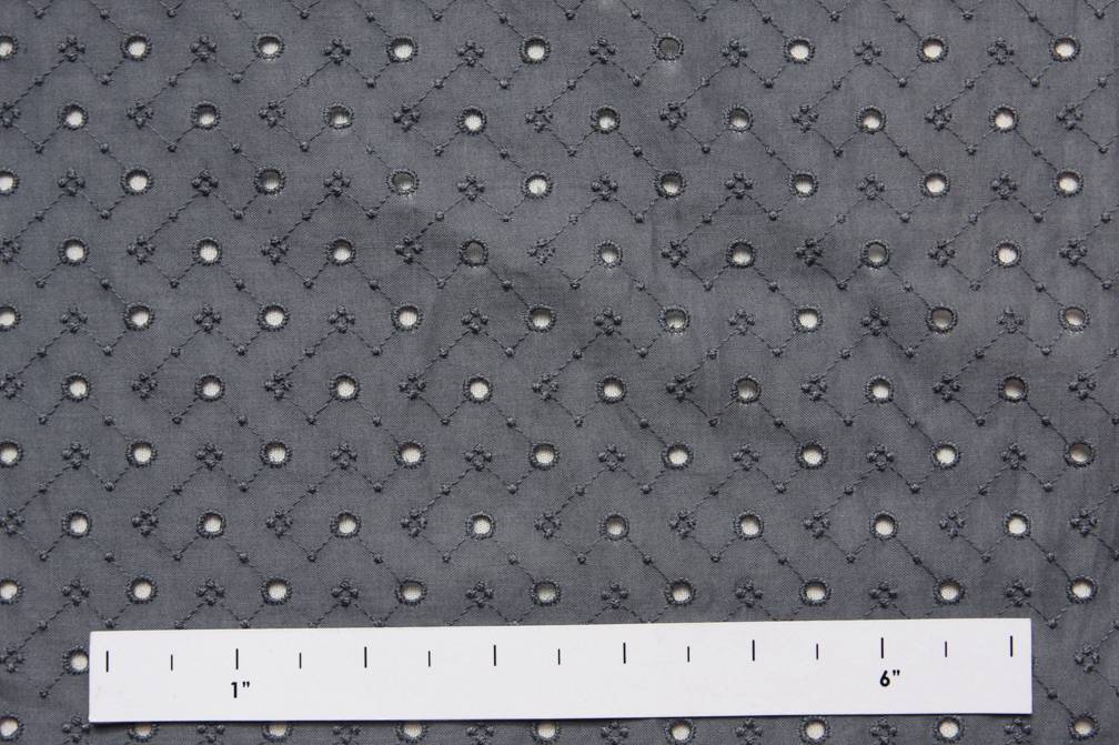 Cotton Eyelet in Grey0