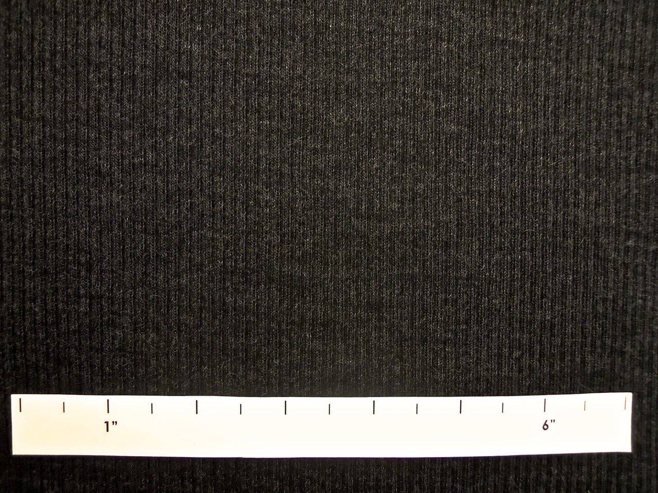 Virgin Wool Rib Knit in Charcoal1