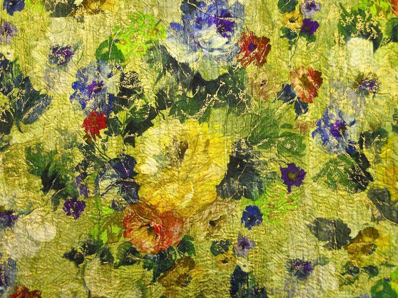 Metallic Silk Blend Cloqué0
