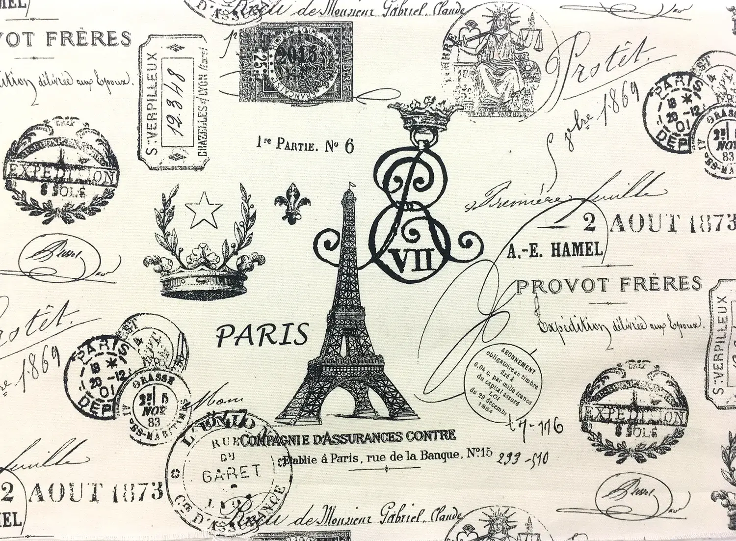 Cotton Canvas Parisian Print0