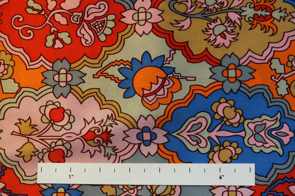 Printed Silk Charmeuse0