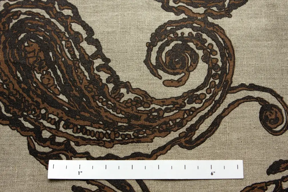 Linen Upholstery Large Paisley Print1