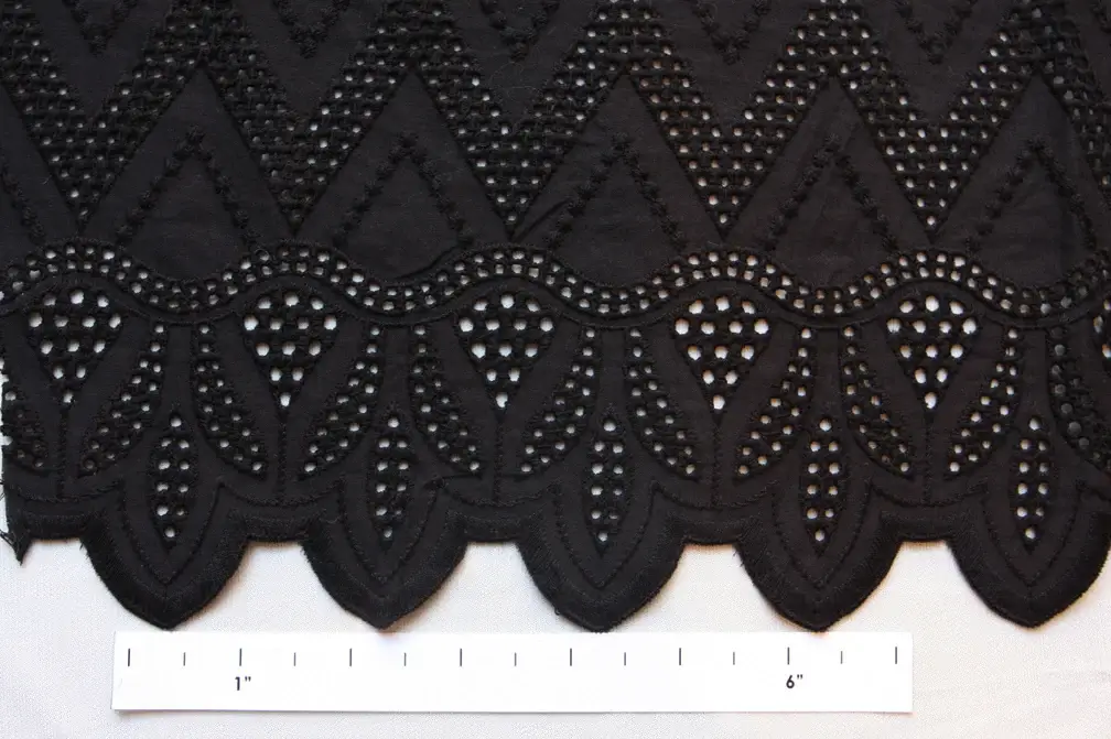 Cotton Eyelet in Black0