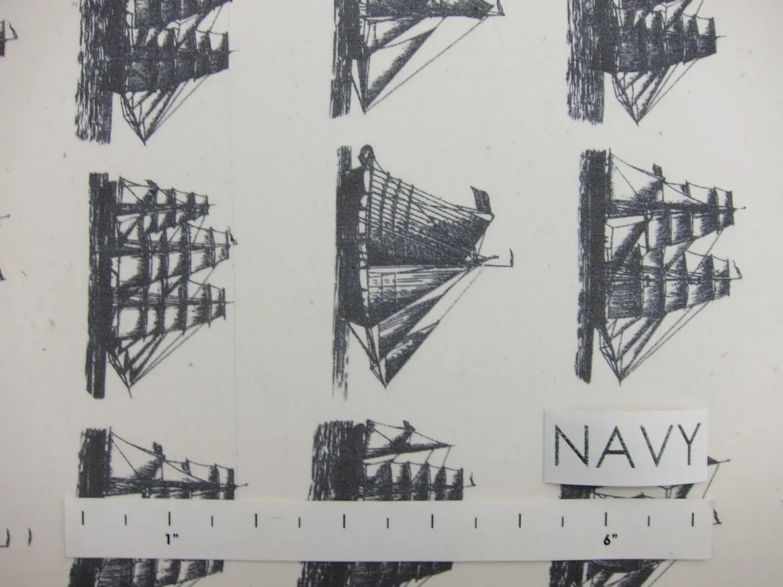 Printed Silk Chiffon (in Navy)0