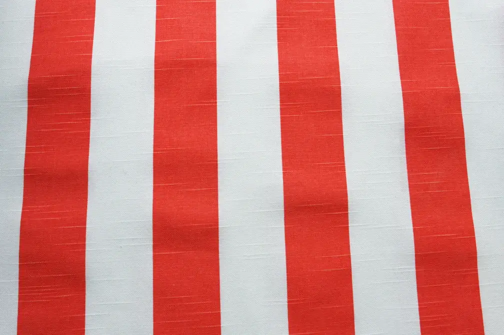Cotton Canvas 2" Stripe In Neon Orange And White0