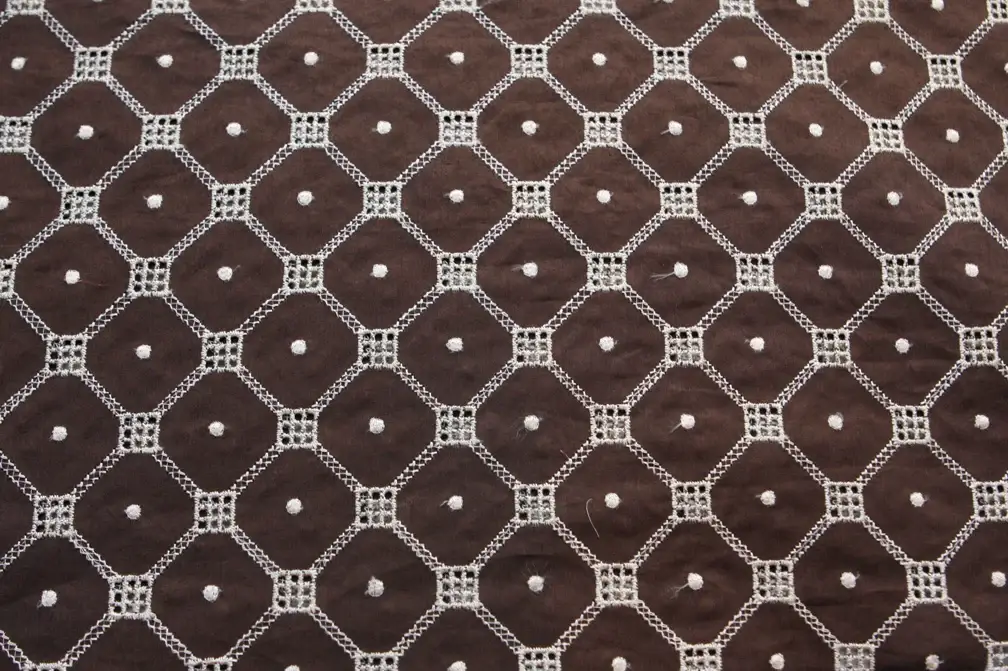 Cotton Eyelet in Brown1
