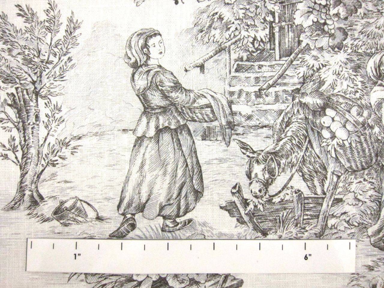 French Linen Toile de Jouy Print1