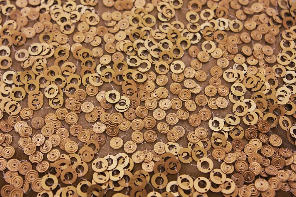 Sequins on Silk Chiffon0