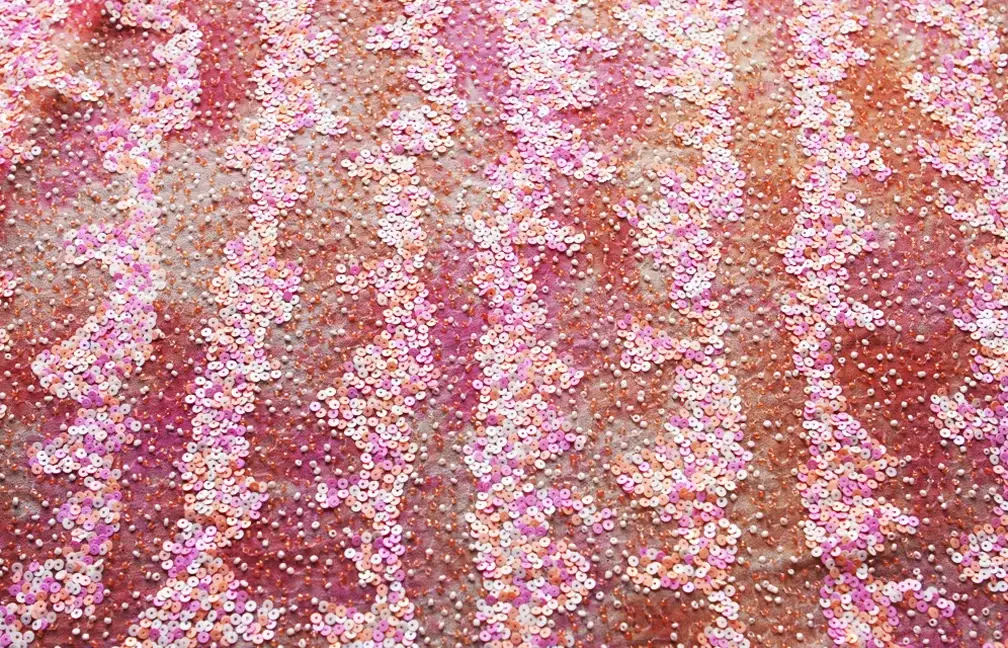 Sequins on Silk Chiffon0