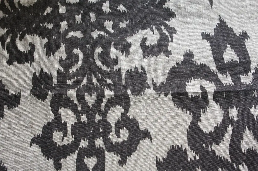 Linen Upholstery Ornamental Ikat Print1