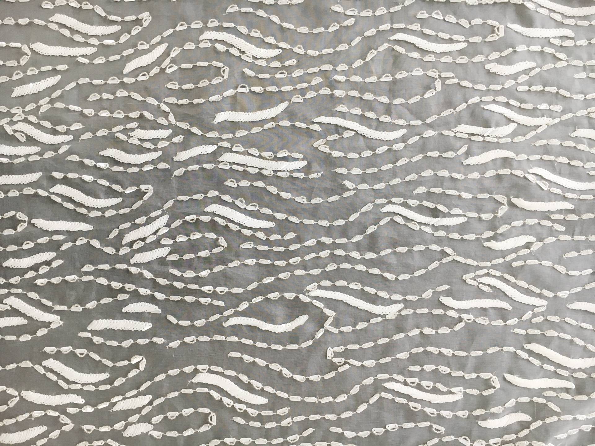 Beaded Silk Organza Panel0