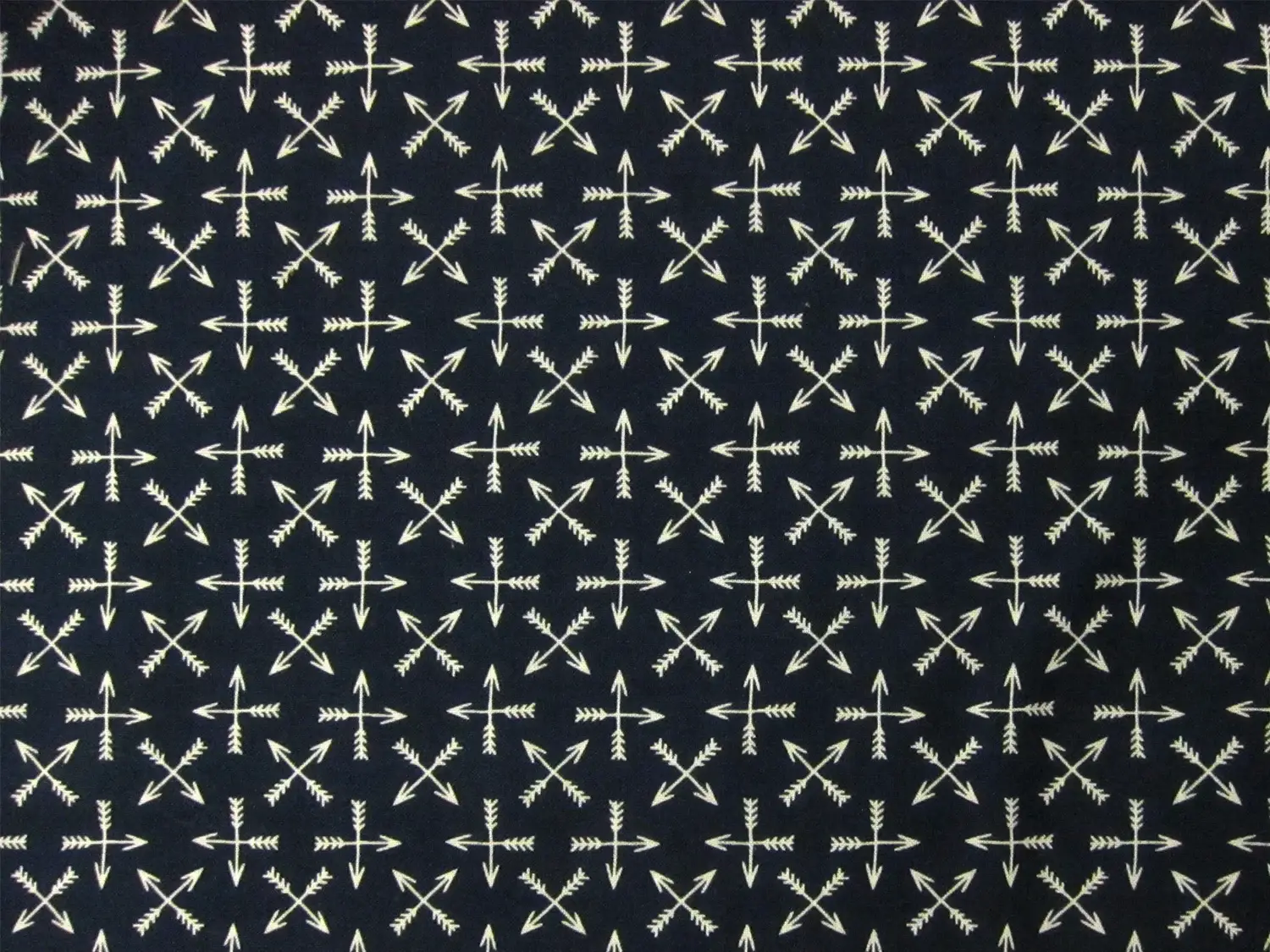 Navy Cotton Broadcloth Print with Crossed Arrows1