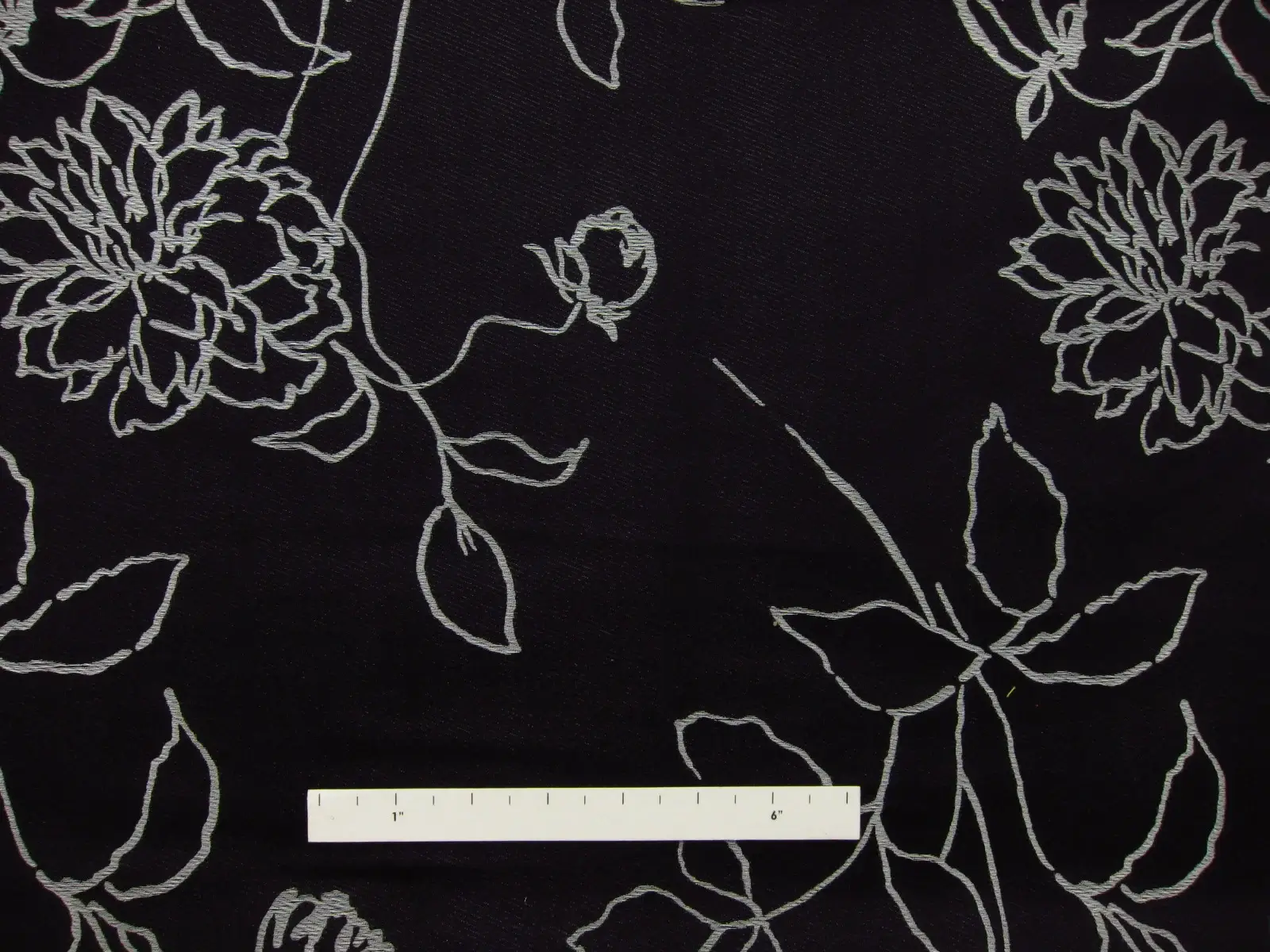 Metallic Brocade with Floral Outlines0