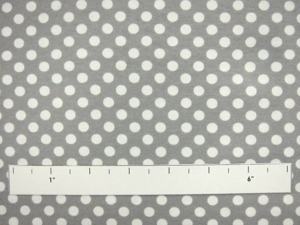 Cotton Jersey Polka Dot Print in Grey1