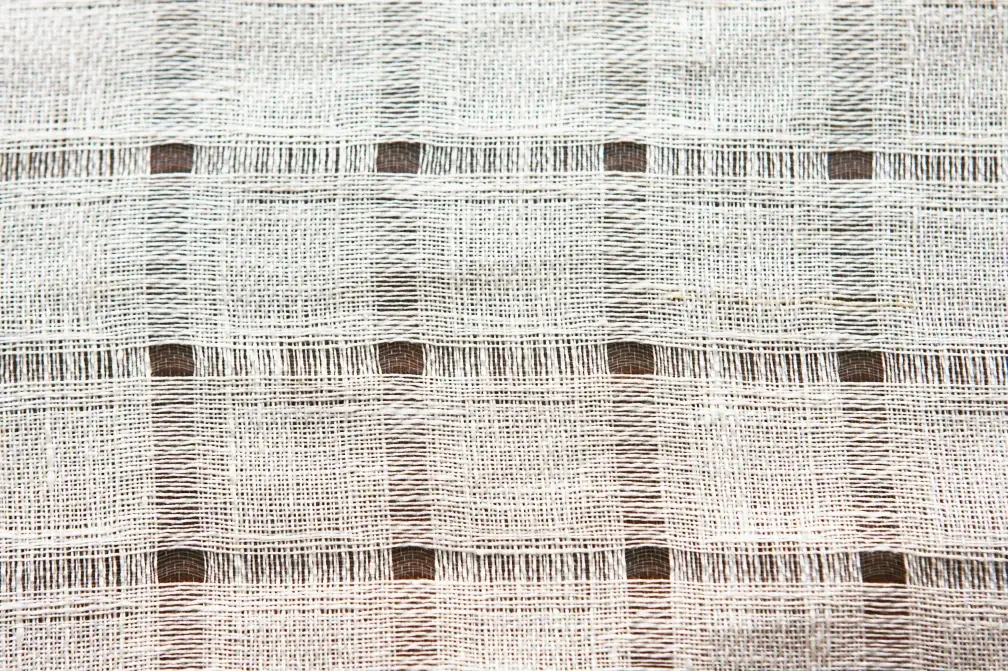 Linen Nylon Novelty Plaid Ecru2