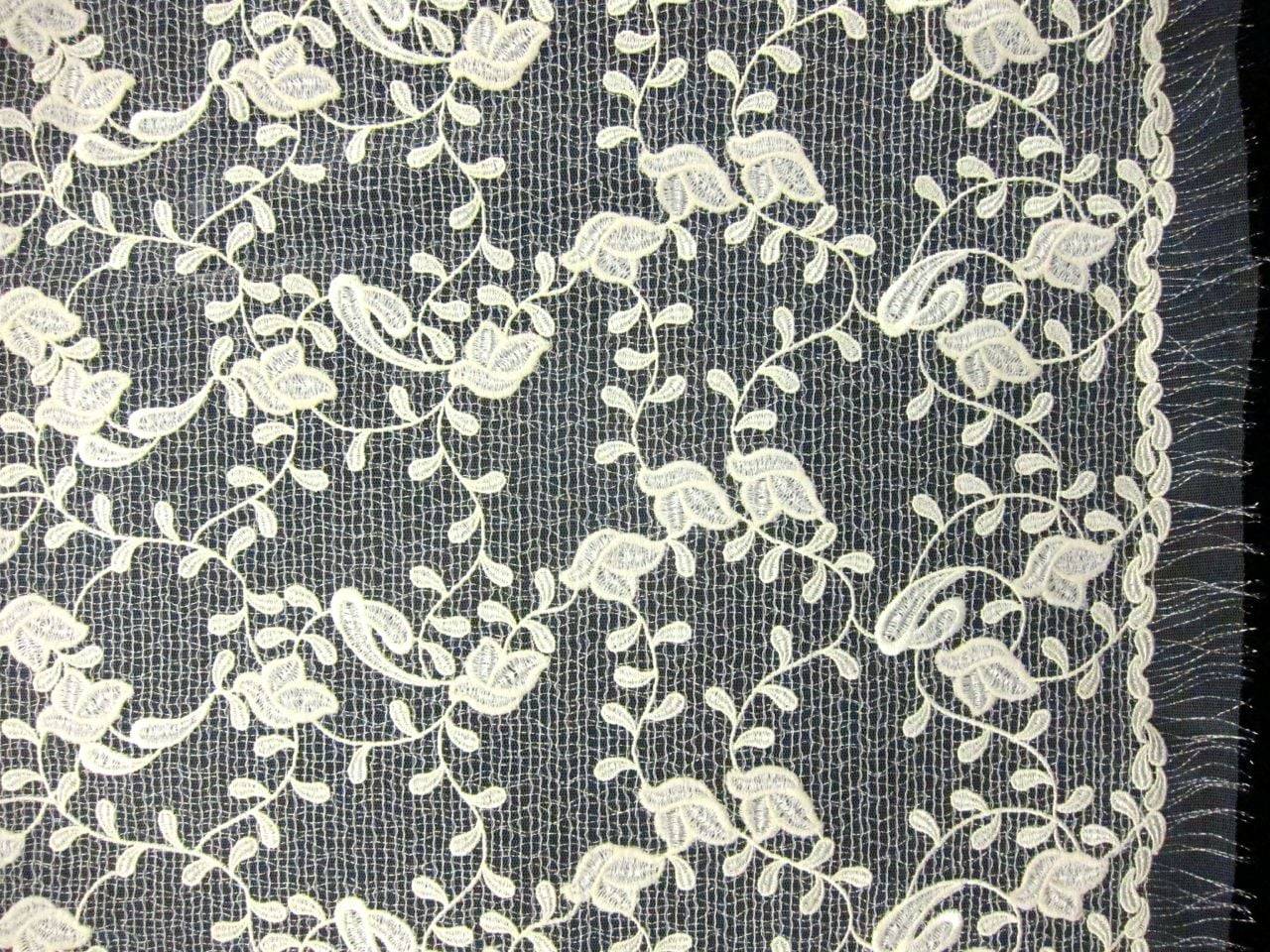 Embroidered Novelty Metallic Tulle0
