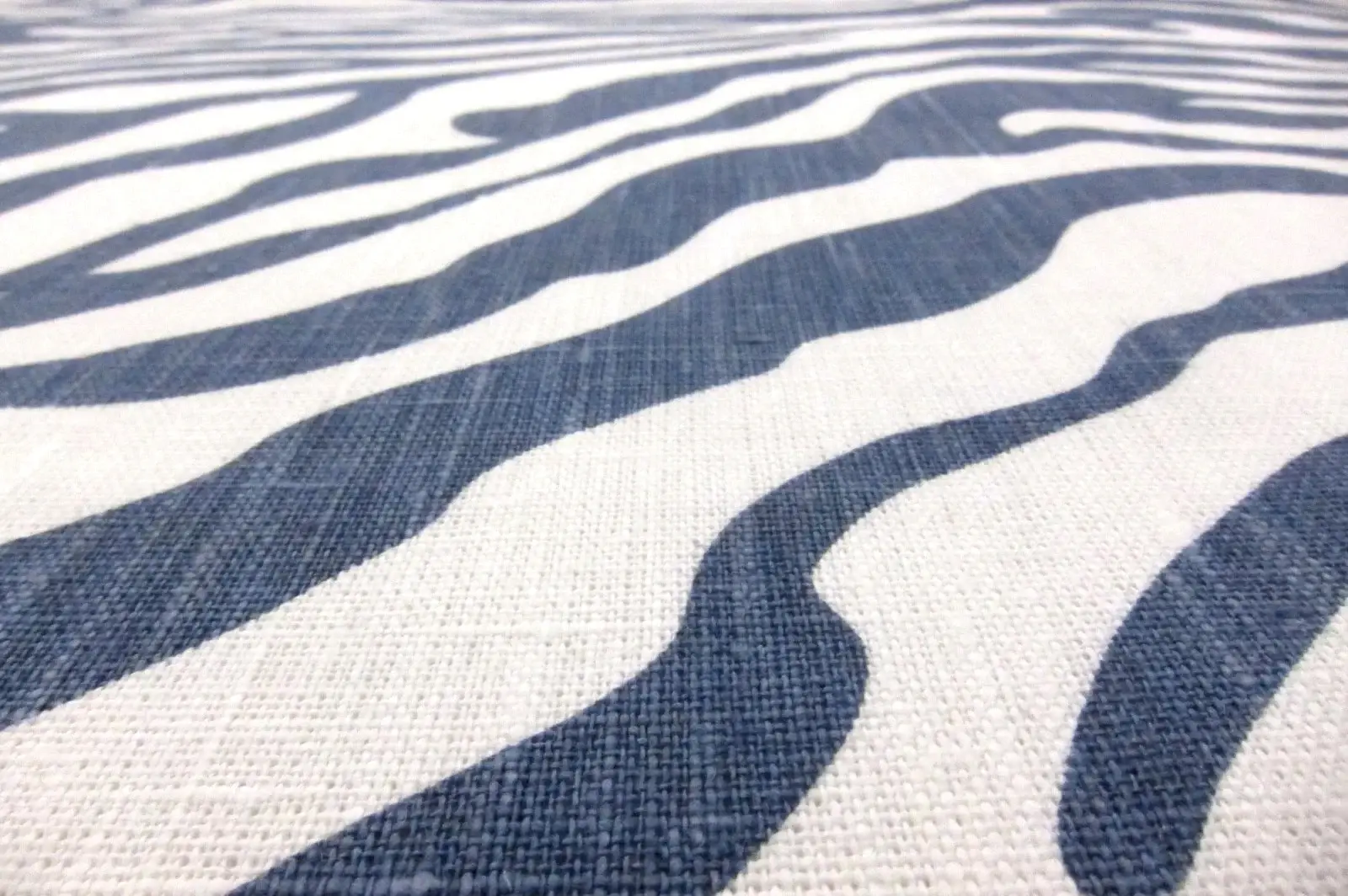 Linen Upholstery Zebra Print in Bluestone2