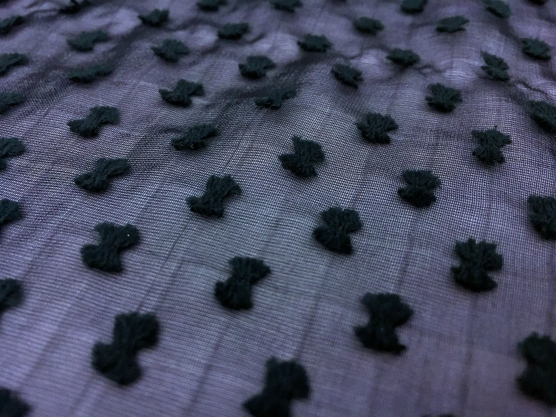 Silk and Cotton Swiss Dots on Chiffon