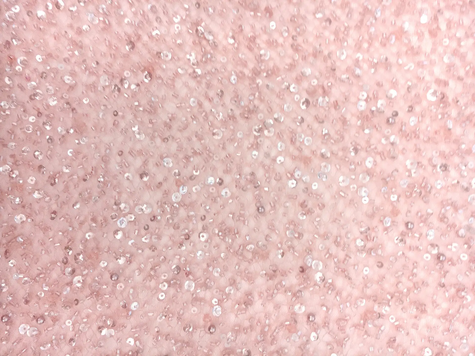 Heavy Beaded Tulle in Baby Pink