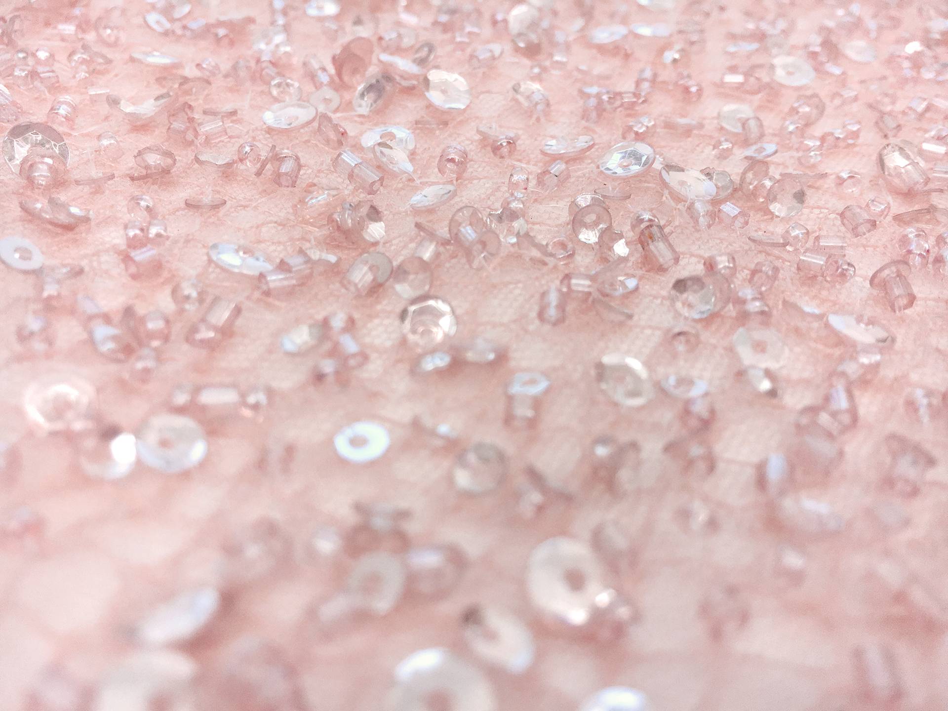 Heavy Beaded Tulle in Baby Pink