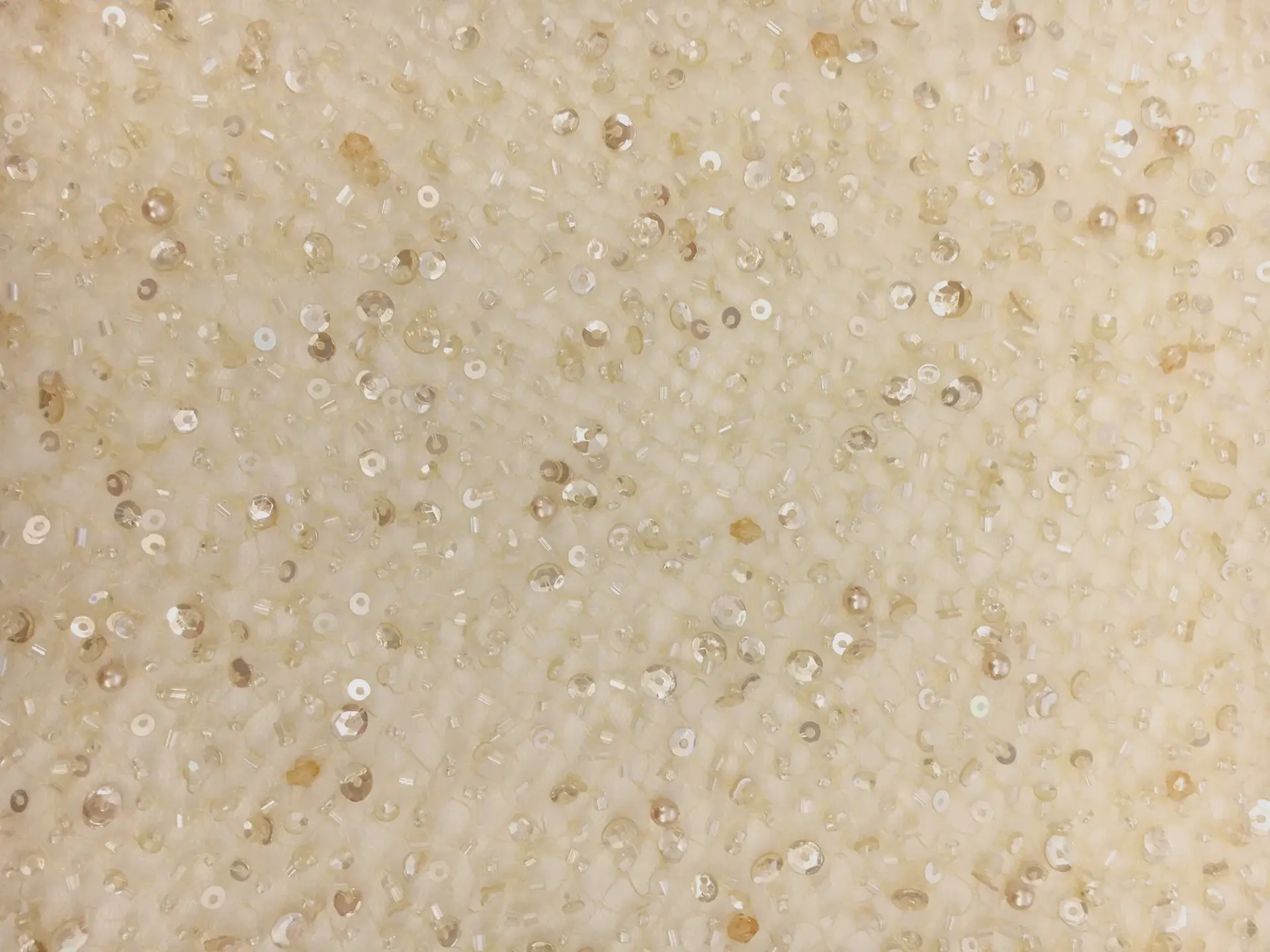 Heavy Beaded Tulle in Tan
