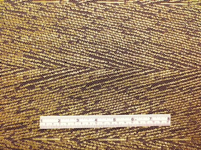 Single scallop gold metallic French Chantilly Lace