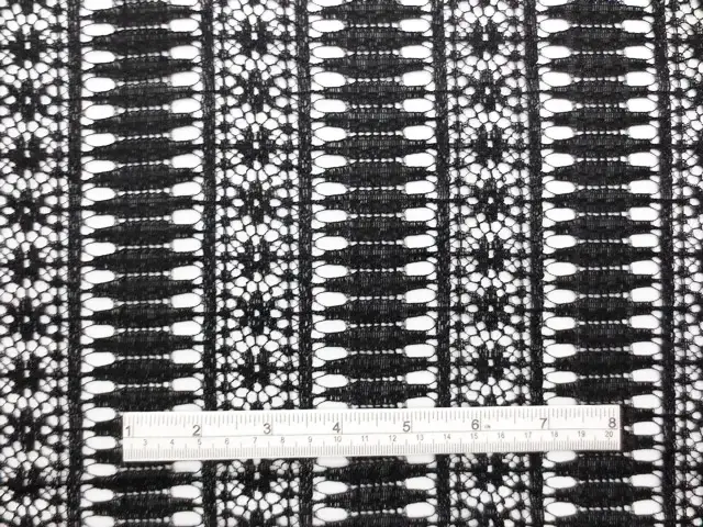 Double scallop black floral French Chantilly Lace