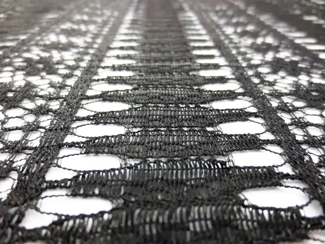 Double scallop black floral French Chantilly Lace